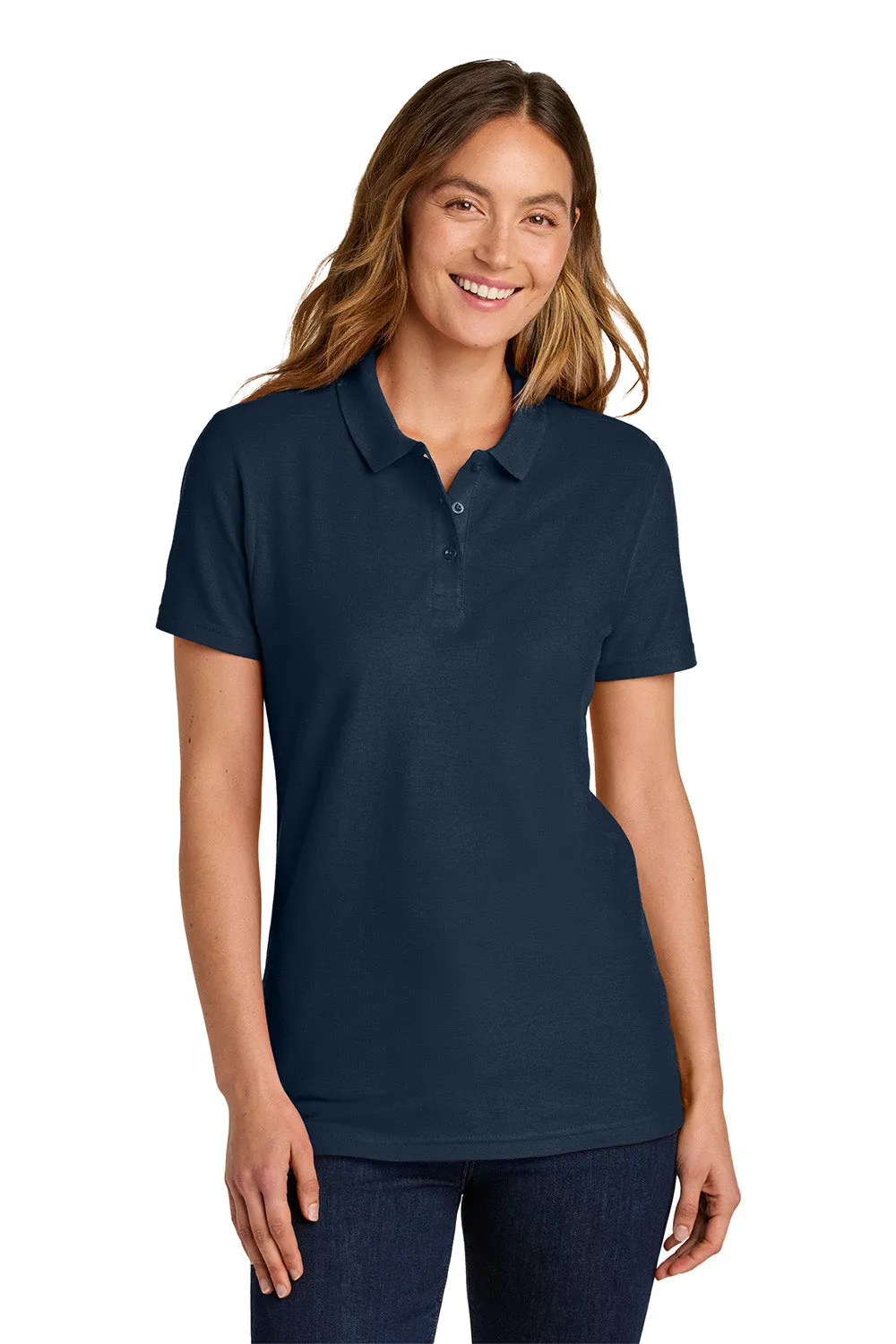 Gildan Womens Softstyle Pique Short Sleeve Polo Shirt - Navy Blue
