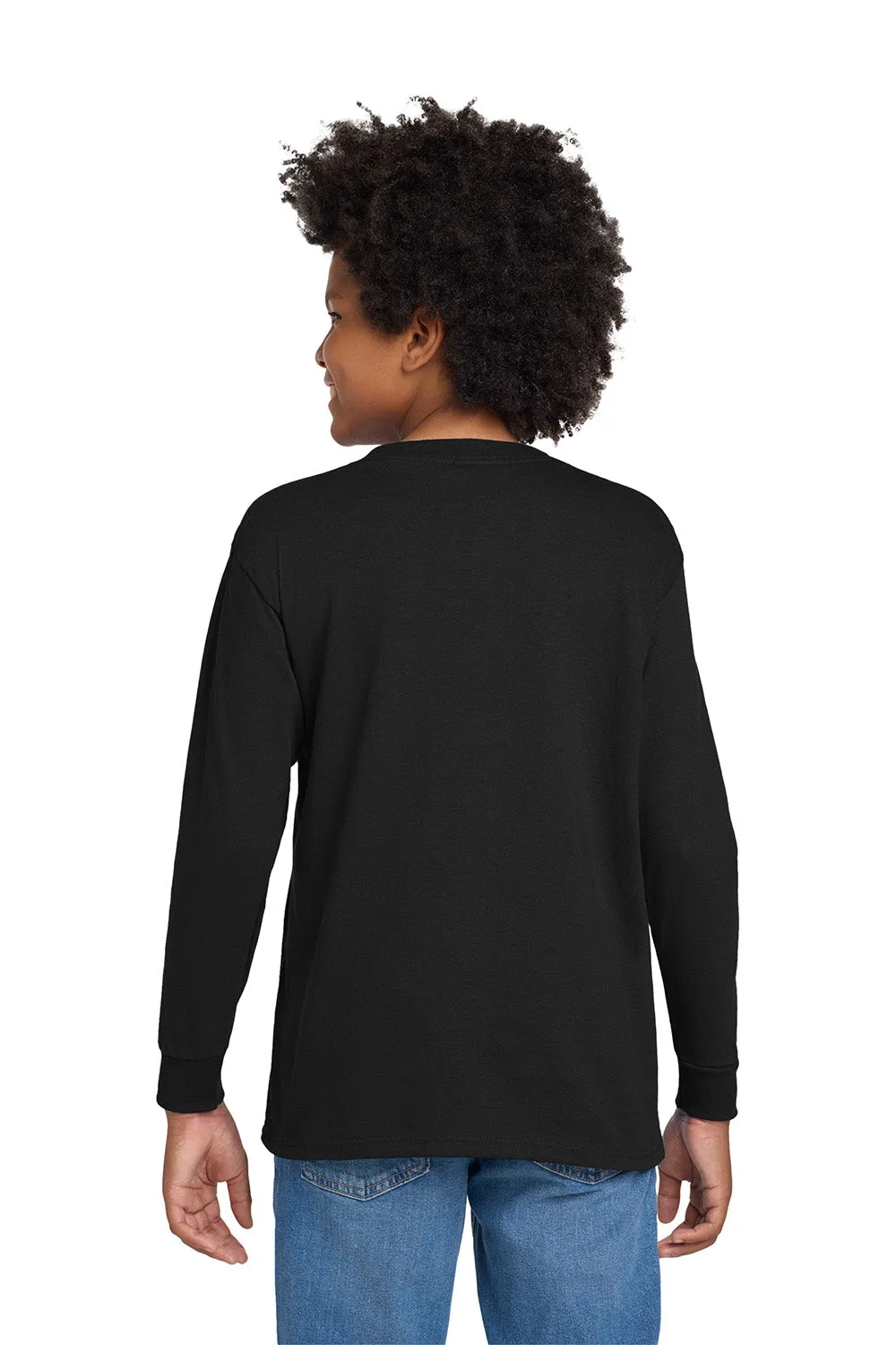 Gildan Youth Long Sleeve Crewneck T-Shirt - Black