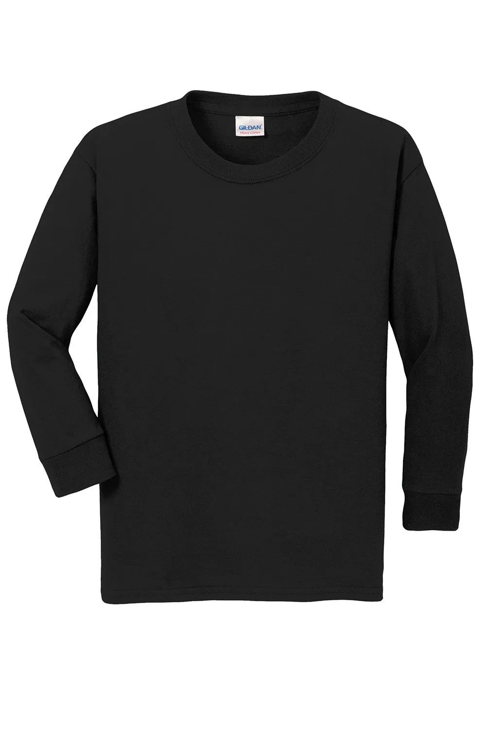Gildan Youth Long Sleeve Crewneck T-Shirt - Black