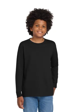 Gildan Youth Long Sleeve Crewneck T-Shirt - Black