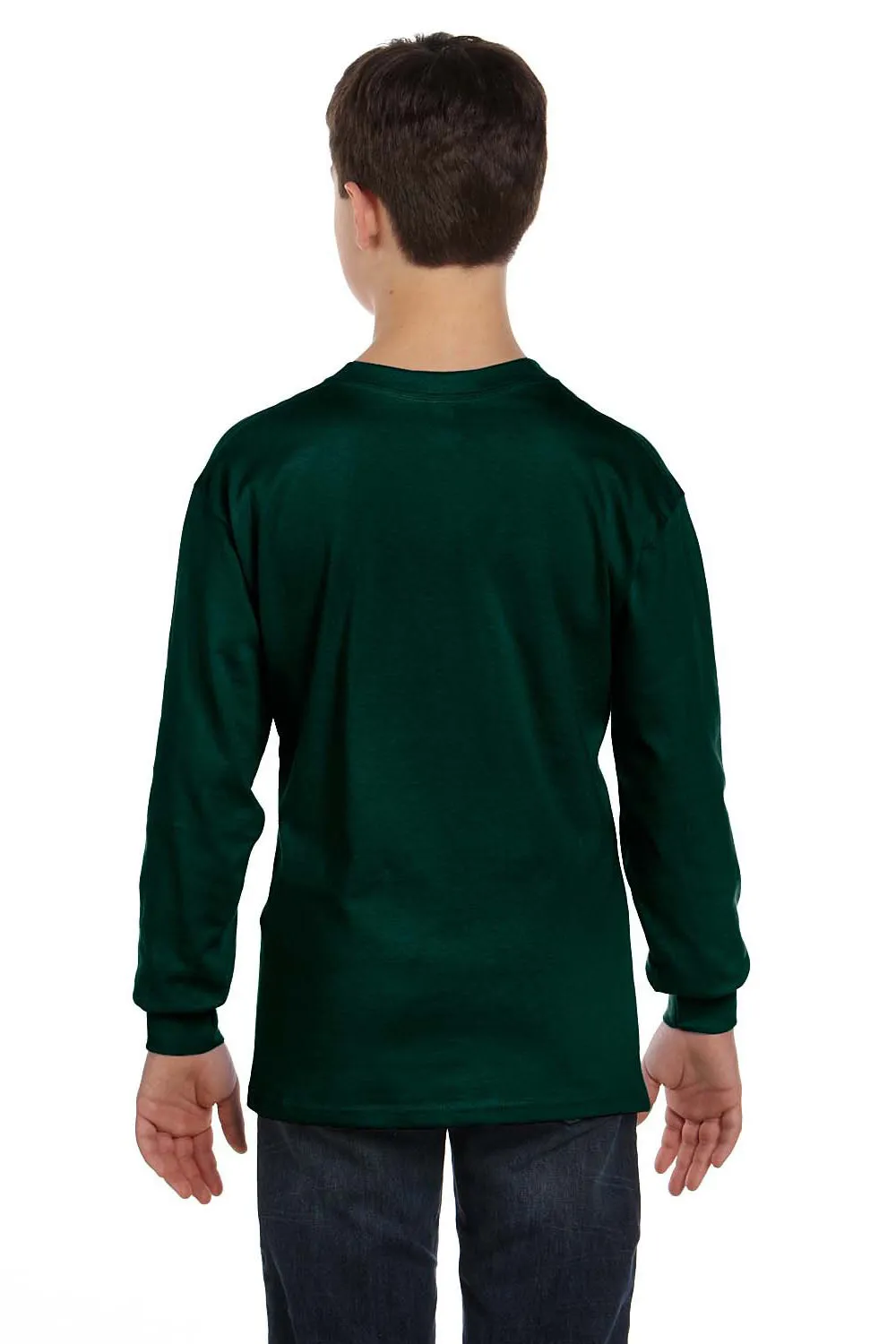 Gildan Youth Long Sleeve Crewneck T-Shirt - Forest Green