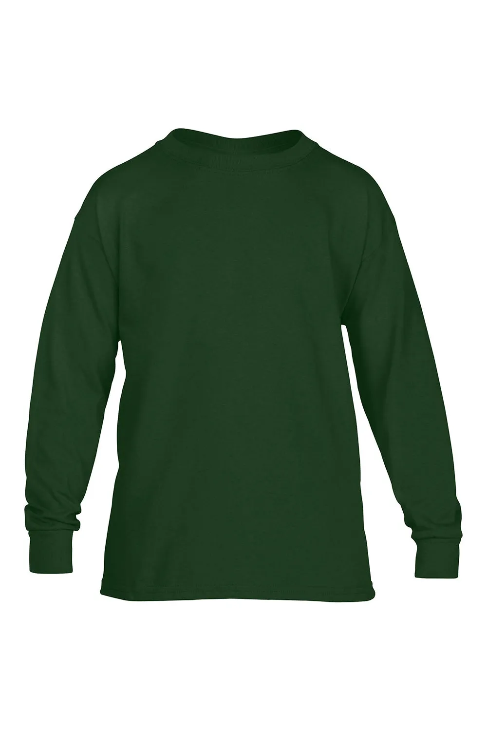 Gildan Youth Long Sleeve Crewneck T-Shirt - Forest Green
