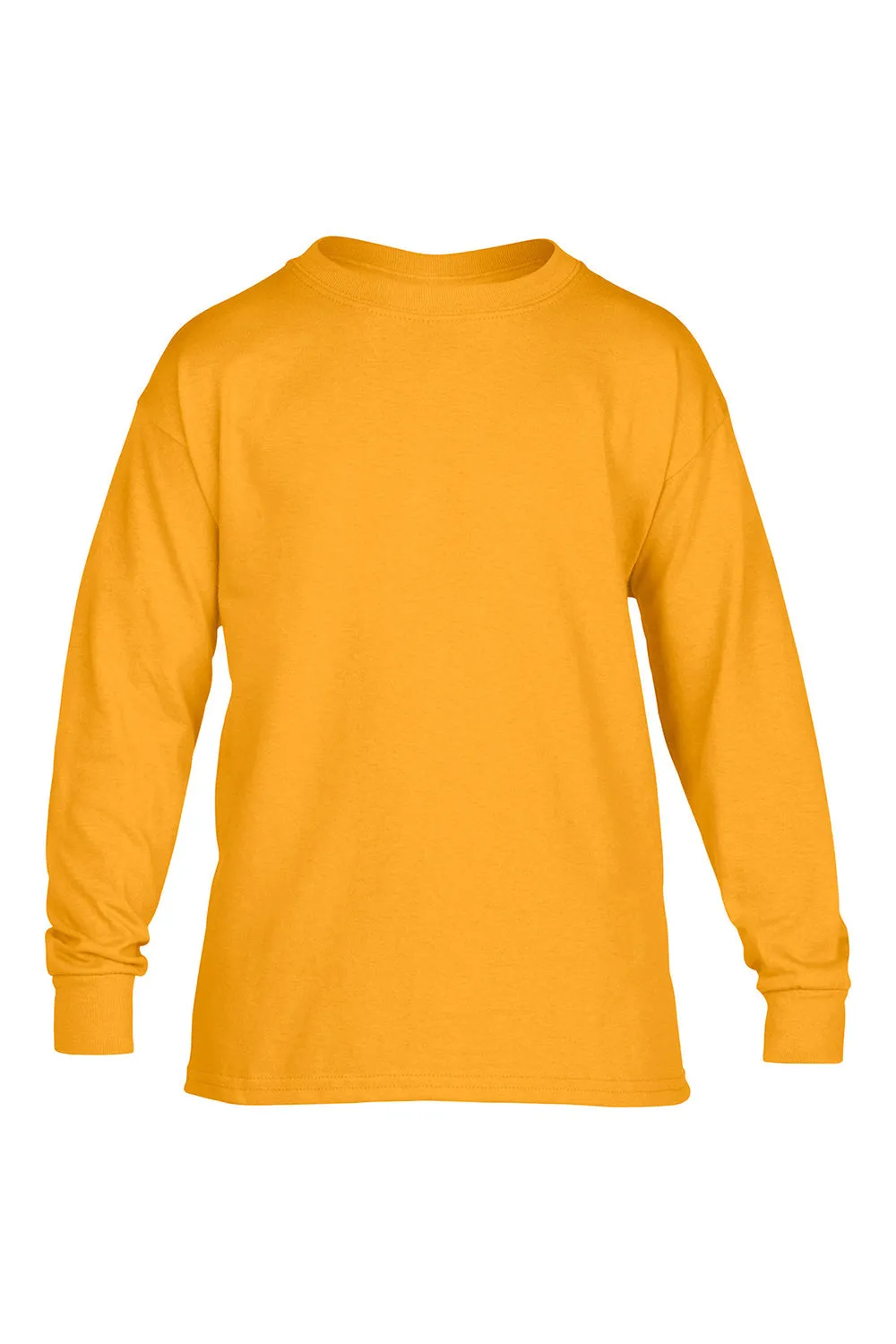 Gildan Youth Long Sleeve Crewneck T-Shirt - Gold