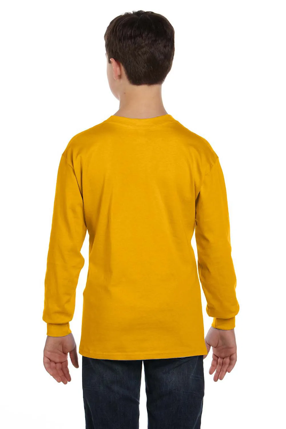 Gildan Youth Long Sleeve Crewneck T-Shirt - Gold