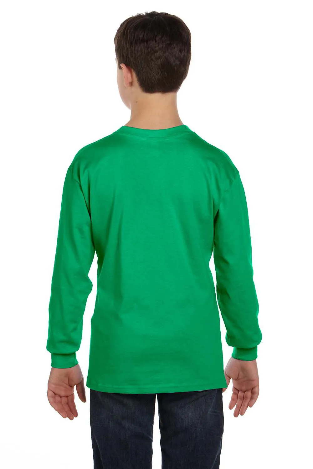Gildan Youth Long Sleeve Crewneck T-Shirt - Irish Green