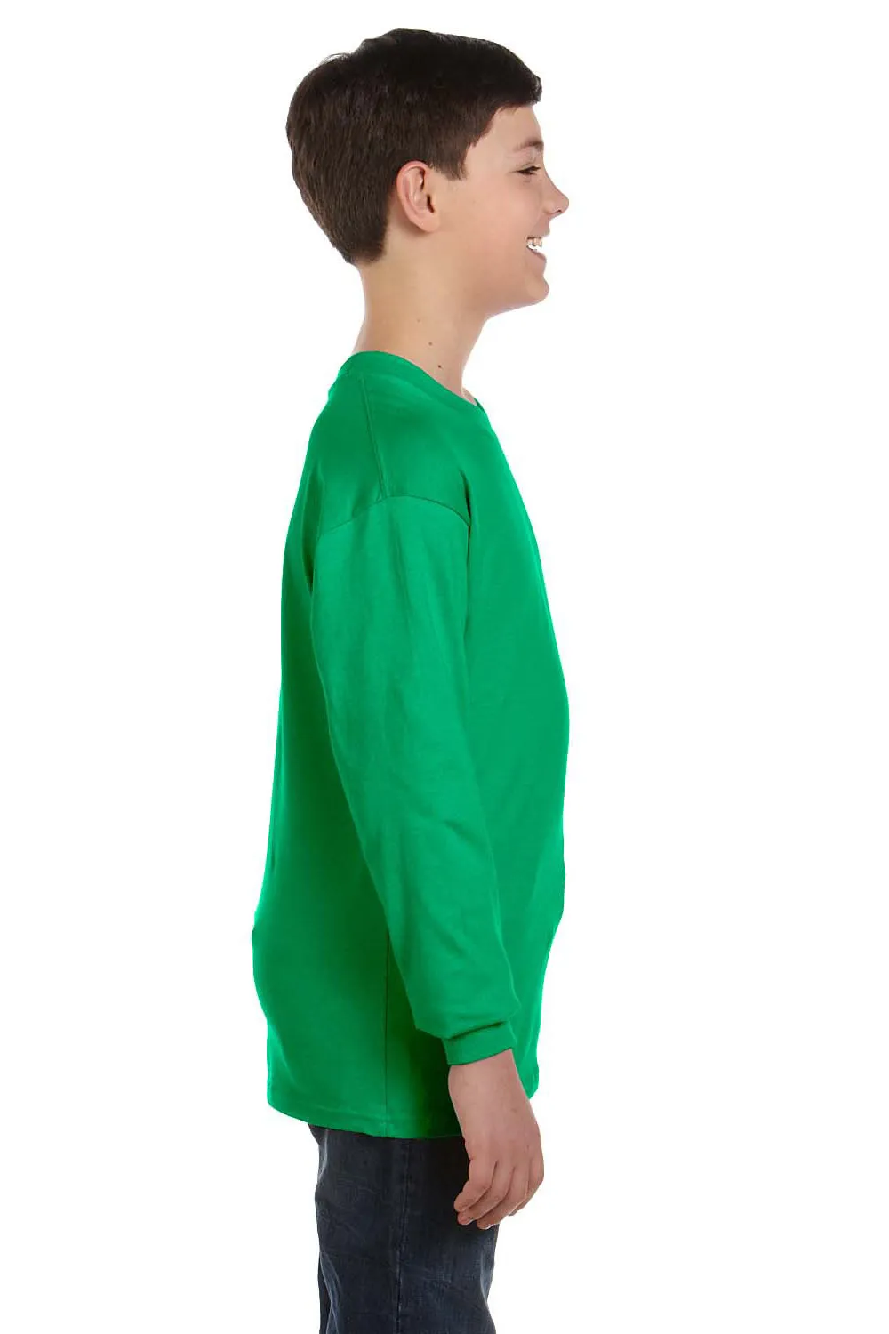 Gildan Youth Long Sleeve Crewneck T-Shirt - Irish Green