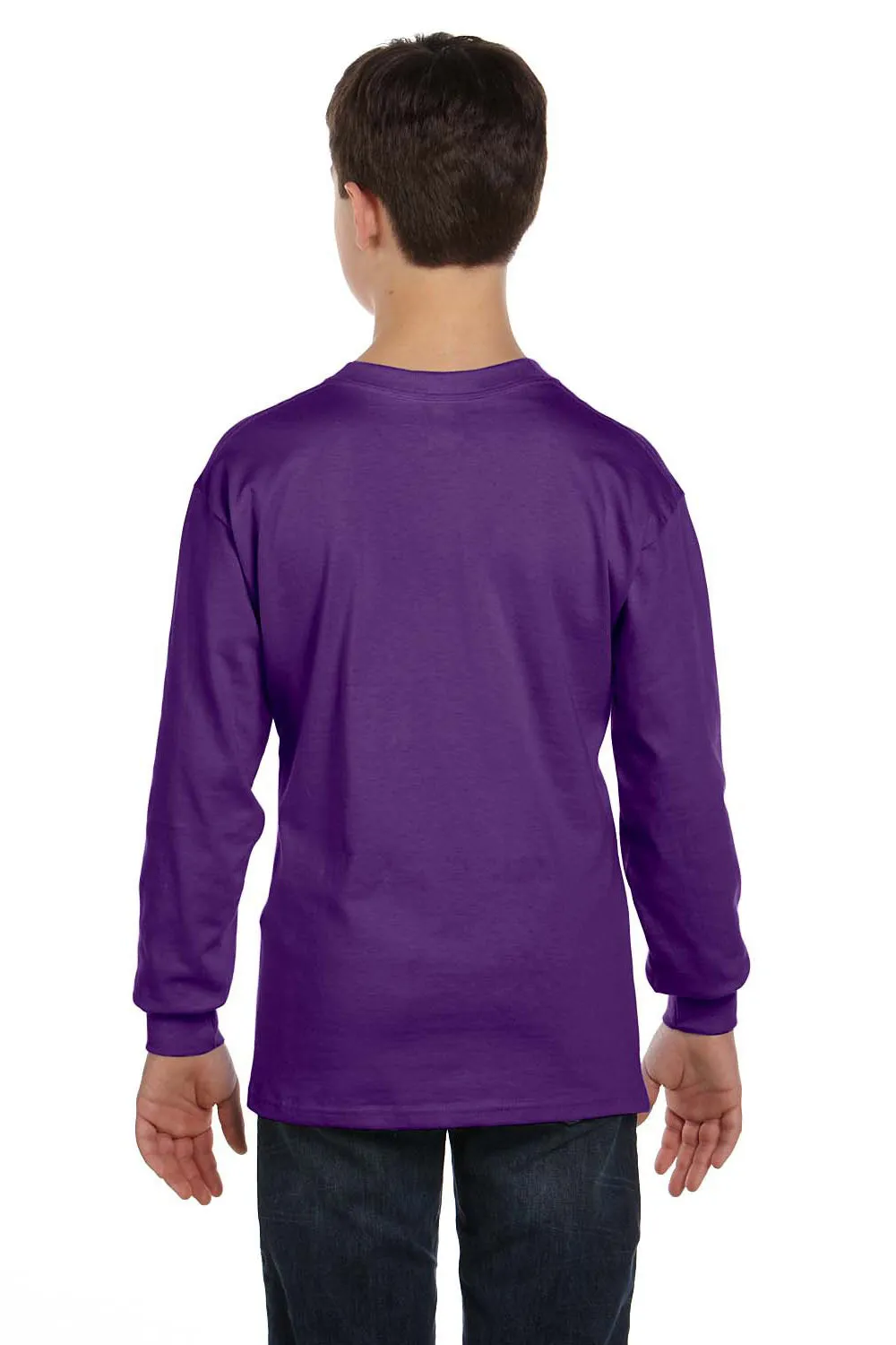 Gildan Youth Long Sleeve Crewneck T-Shirt - Purple