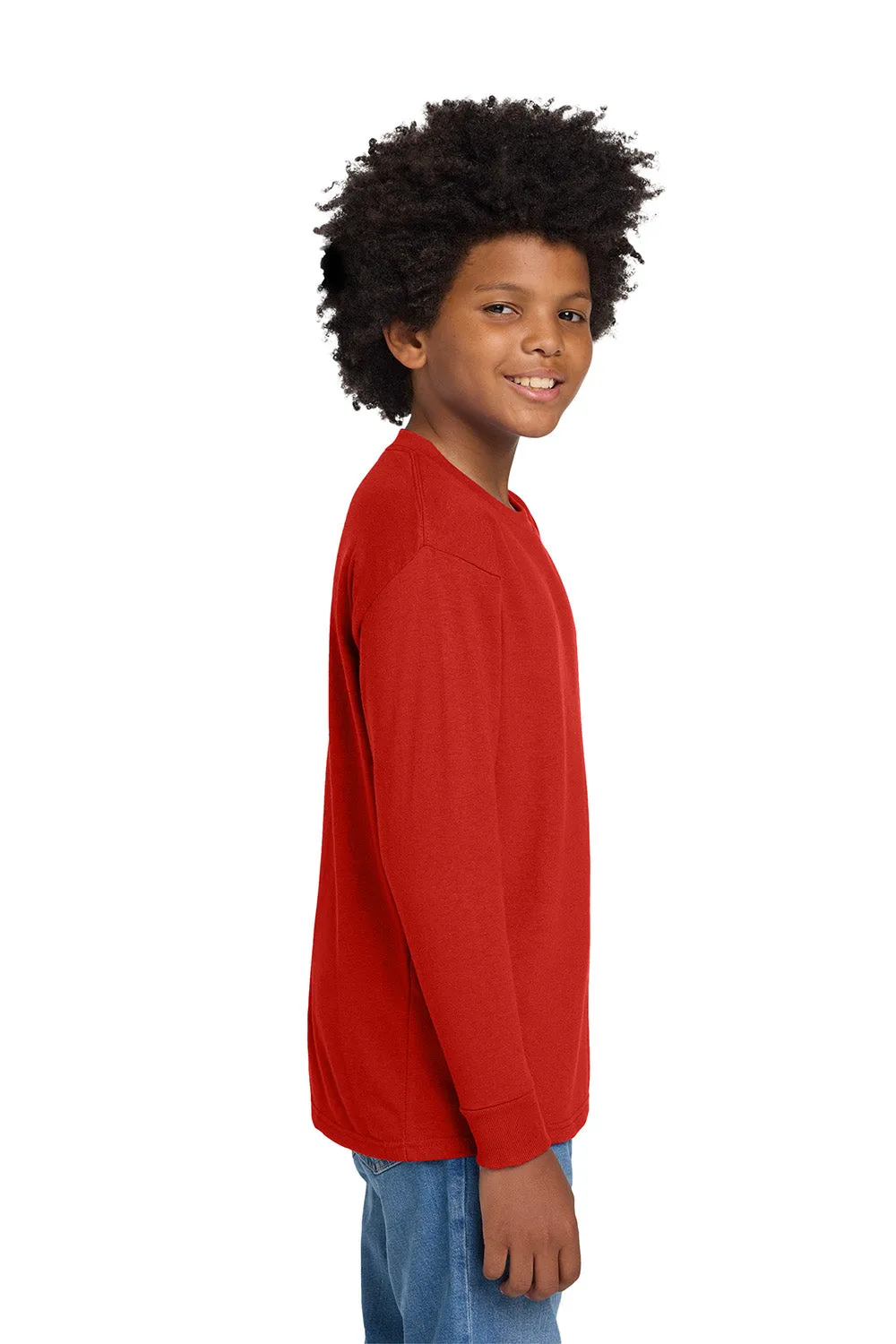 Gildan Youth Long Sleeve Crewneck T-Shirt - Red