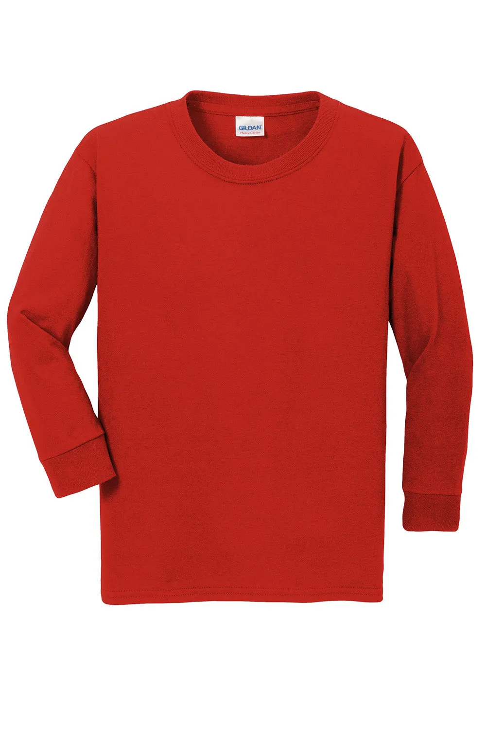 Gildan Youth Long Sleeve Crewneck T-Shirt - Red
