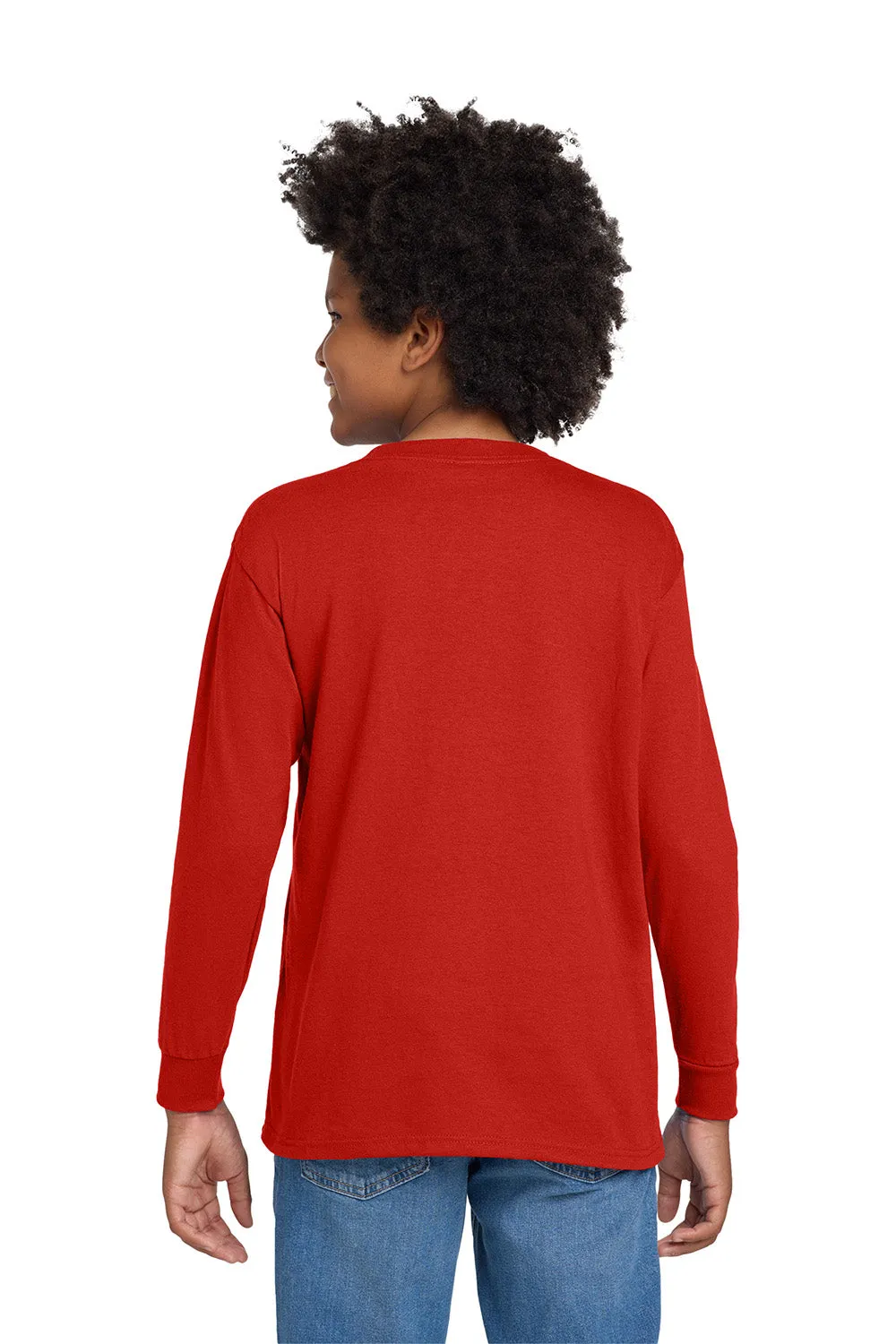 Gildan Youth Long Sleeve Crewneck T-Shirt - Red