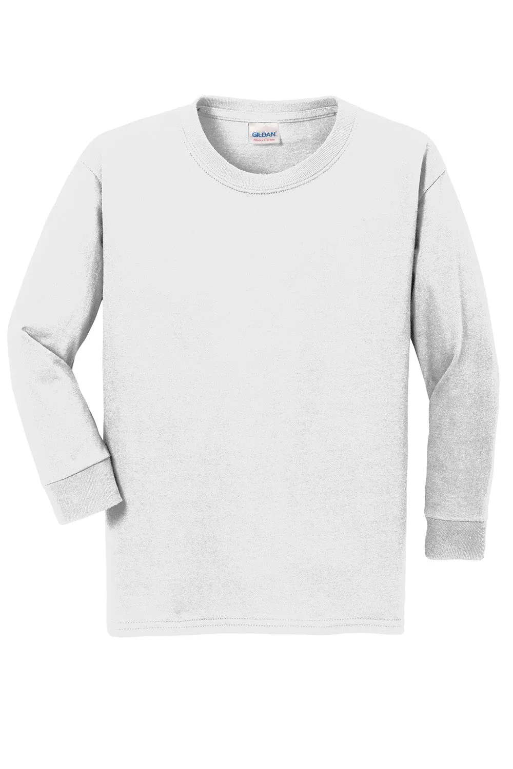 Gildan Youth Long Sleeve Crewneck T-Shirt - White