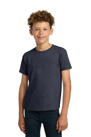Gildan Youth Short Sleeve Crewneck T-Shirt - Heather Navy Blue