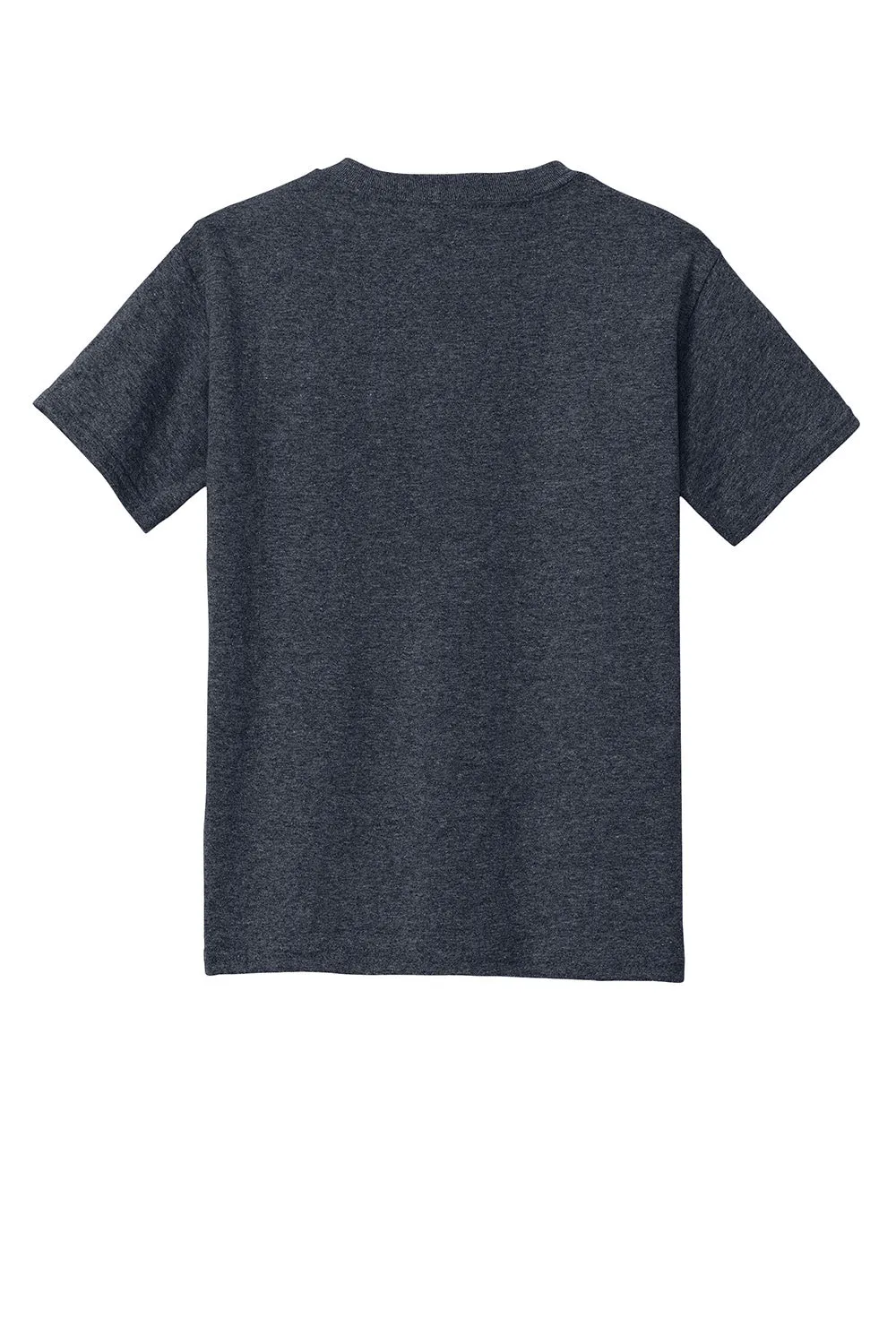Gildan Youth Short Sleeve Crewneck T-Shirt - Heather Navy Blue