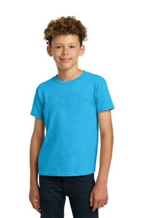 Gildan Youth Short Sleeve Crewneck T-Shirt - Heather Sapphire Blue