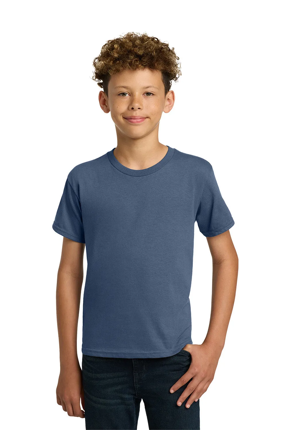 Gildan Youth Short Sleeve Crewneck T-Shirt - Indigo Blue