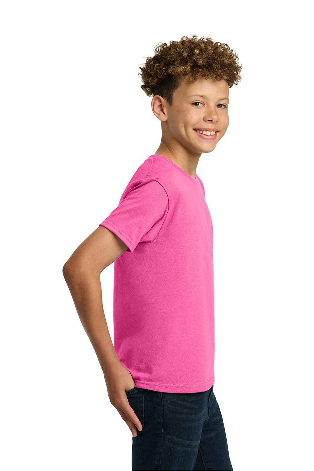Gildan Youth Short Sleeve Crewneck T-Shirt - Safety Pink