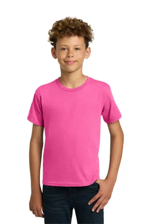 Gildan Youth Short Sleeve Crewneck T-Shirt - Safety Pink