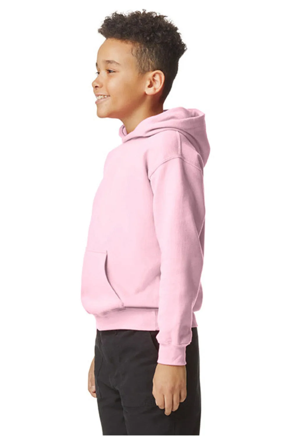 Gildan Youth Softstyle Hooded Sweatshirt Hoodie w/ Pouch Pocket - Light Pink