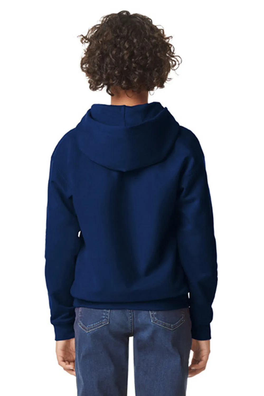 Gildan Youth Softstyle Hooded Sweatshirt Hoodie w/ Pouch Pocket - Navy Blue