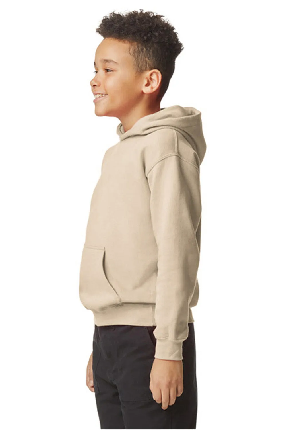 Gildan Youth Softstyle Hooded Sweatshirt Hoodie w/ Pouch Pocket - Sand