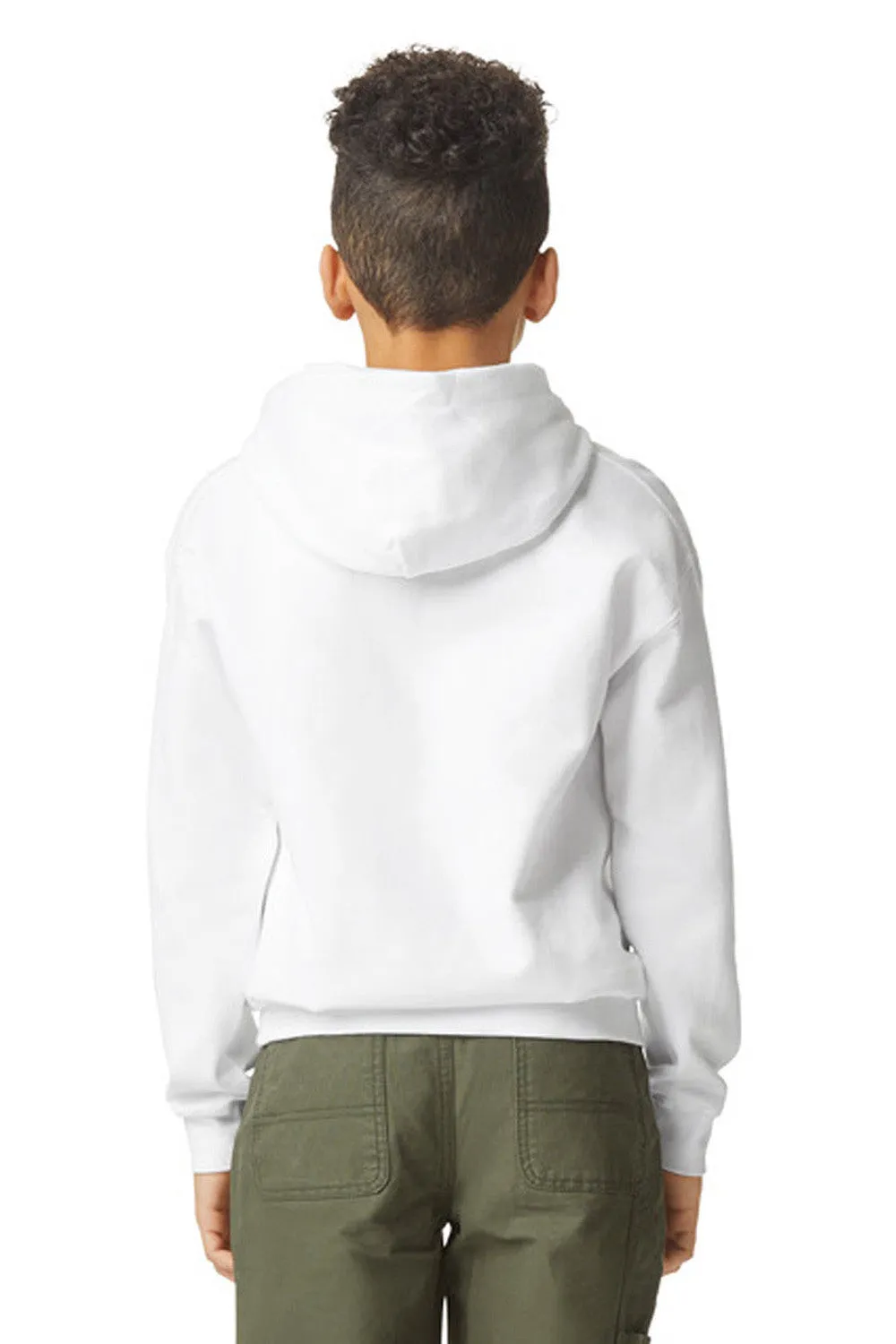 Gildan Youth Softstyle Hooded Sweatshirt Hoodie w/ Pouch Pocket - White