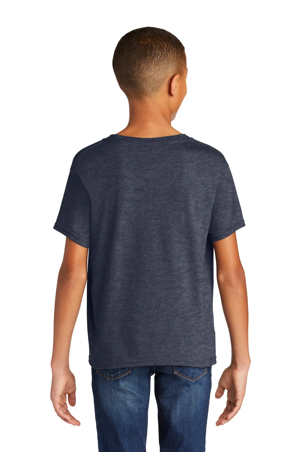 Gildan Youth Softstyle Short Sleeve Crewneck T-Shirt - Heather Navy Blue