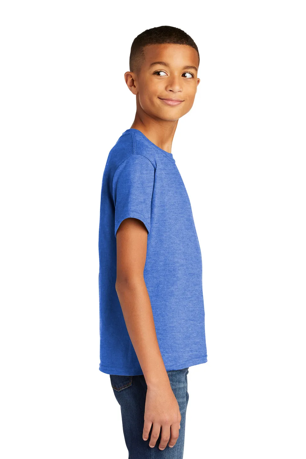 Gildan Youth Softstyle Short Sleeve Crewneck T-Shirt - Heather Royal Blue