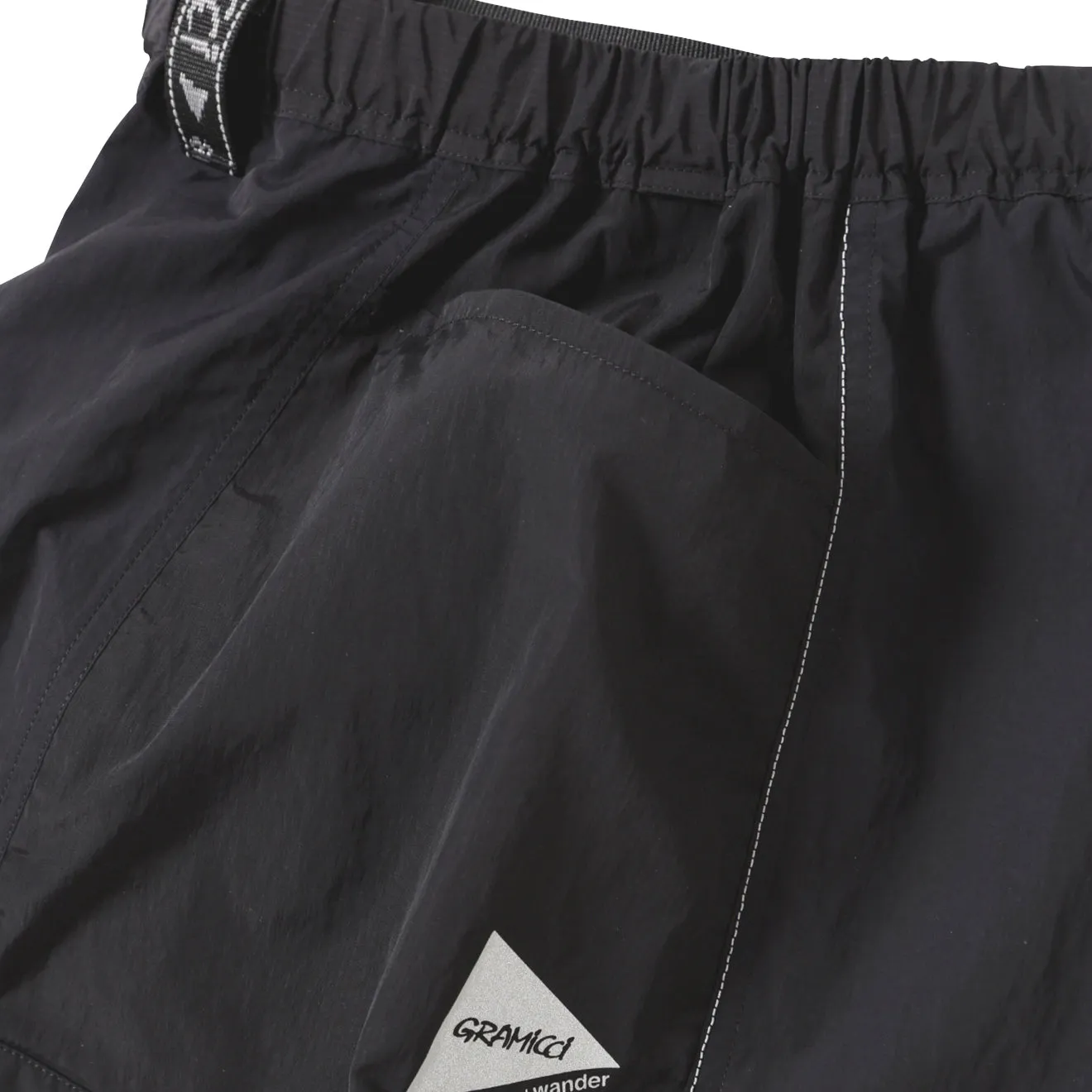 Gramicci x And Wander Patchwork Wind Short Black