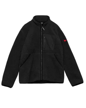 High Pile Utility Fleece Jacket in Black