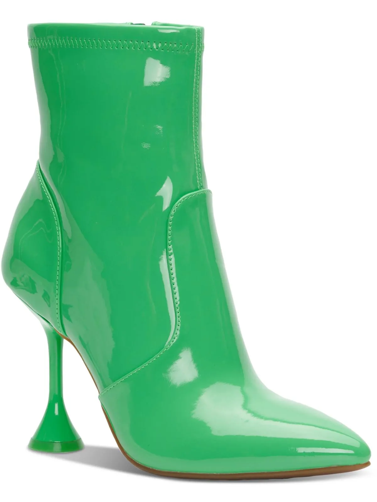 Ibrina Womens Faux Leather Pointed Toe Ankle Boots