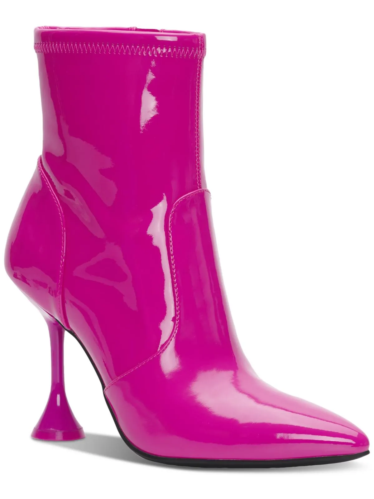 Ibrina Womens Faux Leather Pointed Toe Ankle Boots