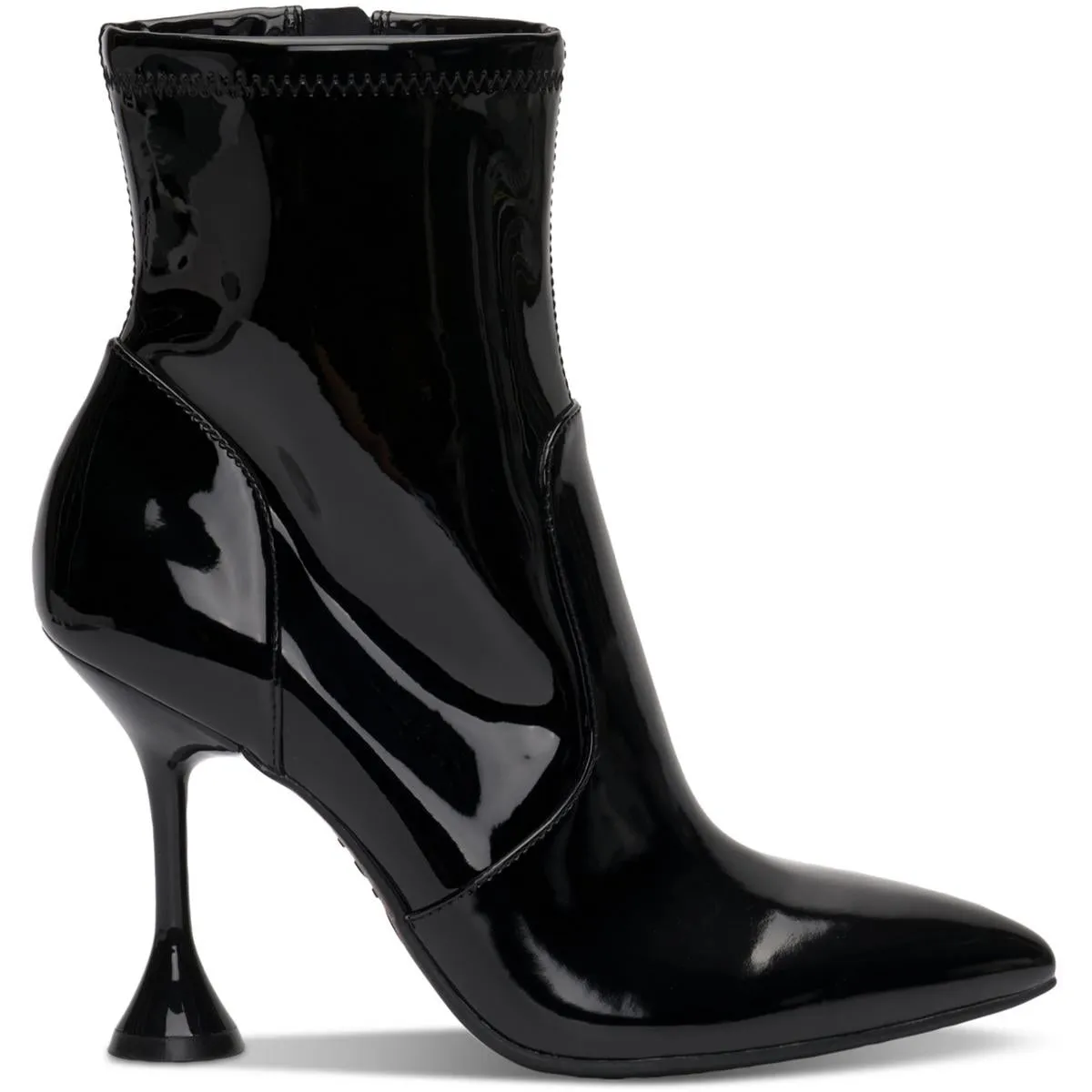 Ibrina Womens Faux Leather Pointed Toe Ankle Boots