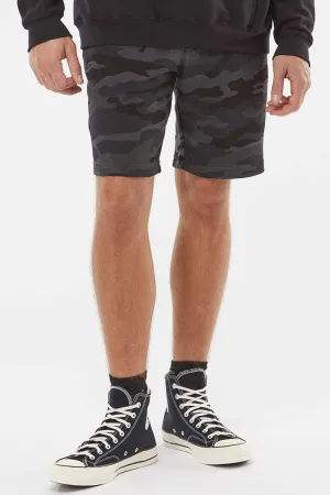 Independent Trading Company Mens Fleece Shorts w/ Pockets - Black Camo