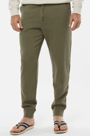 Independent Trading Company Mens Fleece Sweatpants w/ Pockets - Army Green