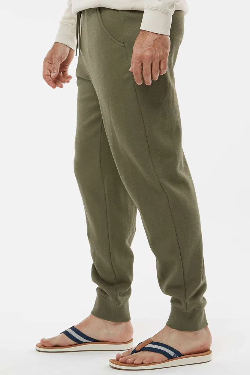 Independent Trading Company Mens Fleece Sweatpants w/ Pockets - Army Green
