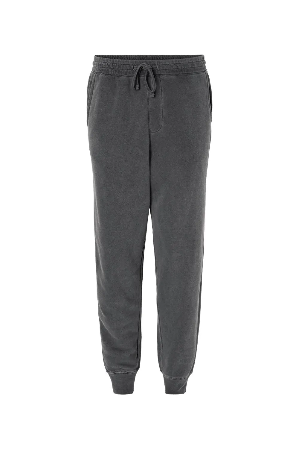 Independent Trading Company Mens Pigment Dyed Fleece Sweatpants w/ Pockets - Black