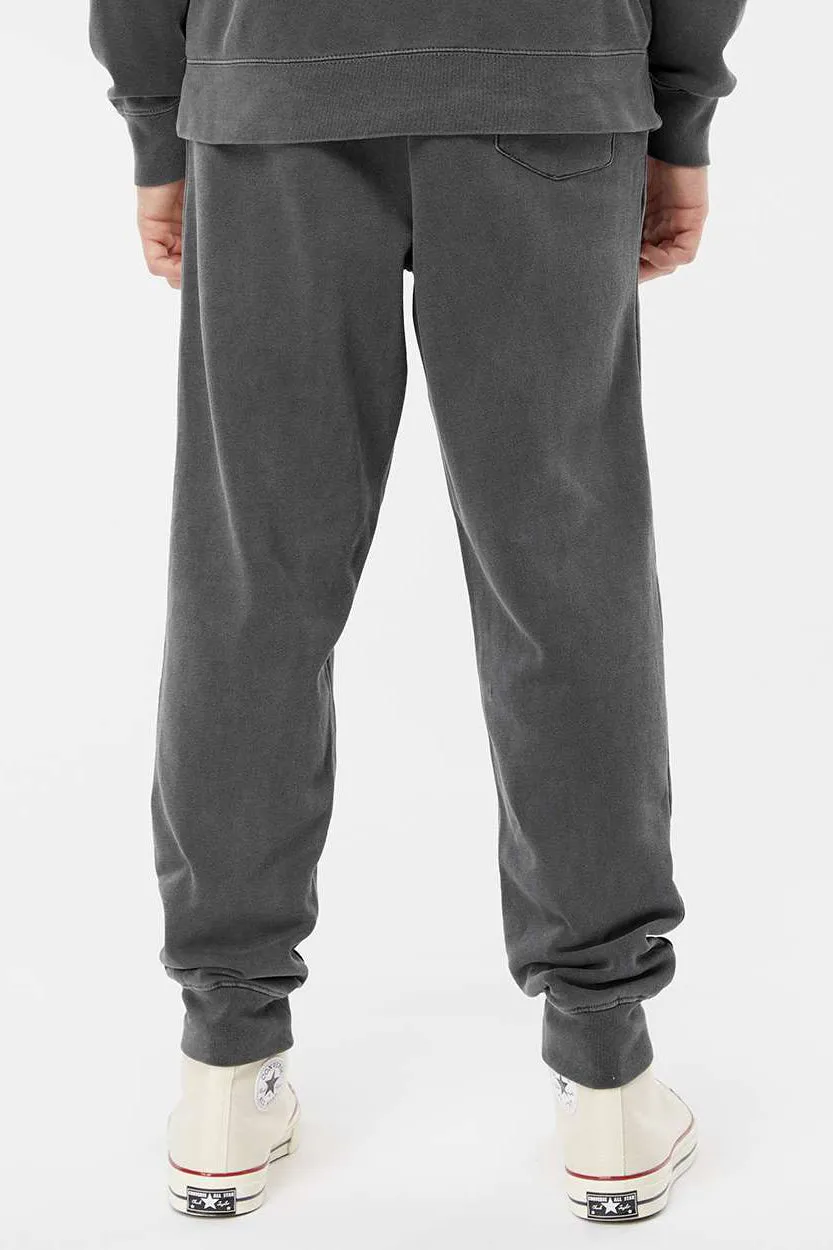 Independent Trading Company Mens Pigment Dyed Fleece Sweatpants w/ Pockets - Black