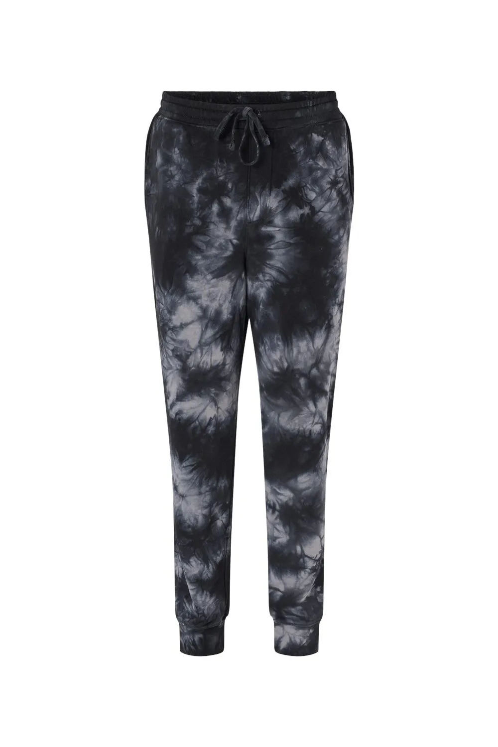 Independent Trading Company Mens Tie-Dye Fleece Sweatpants w/ Pockets - Black