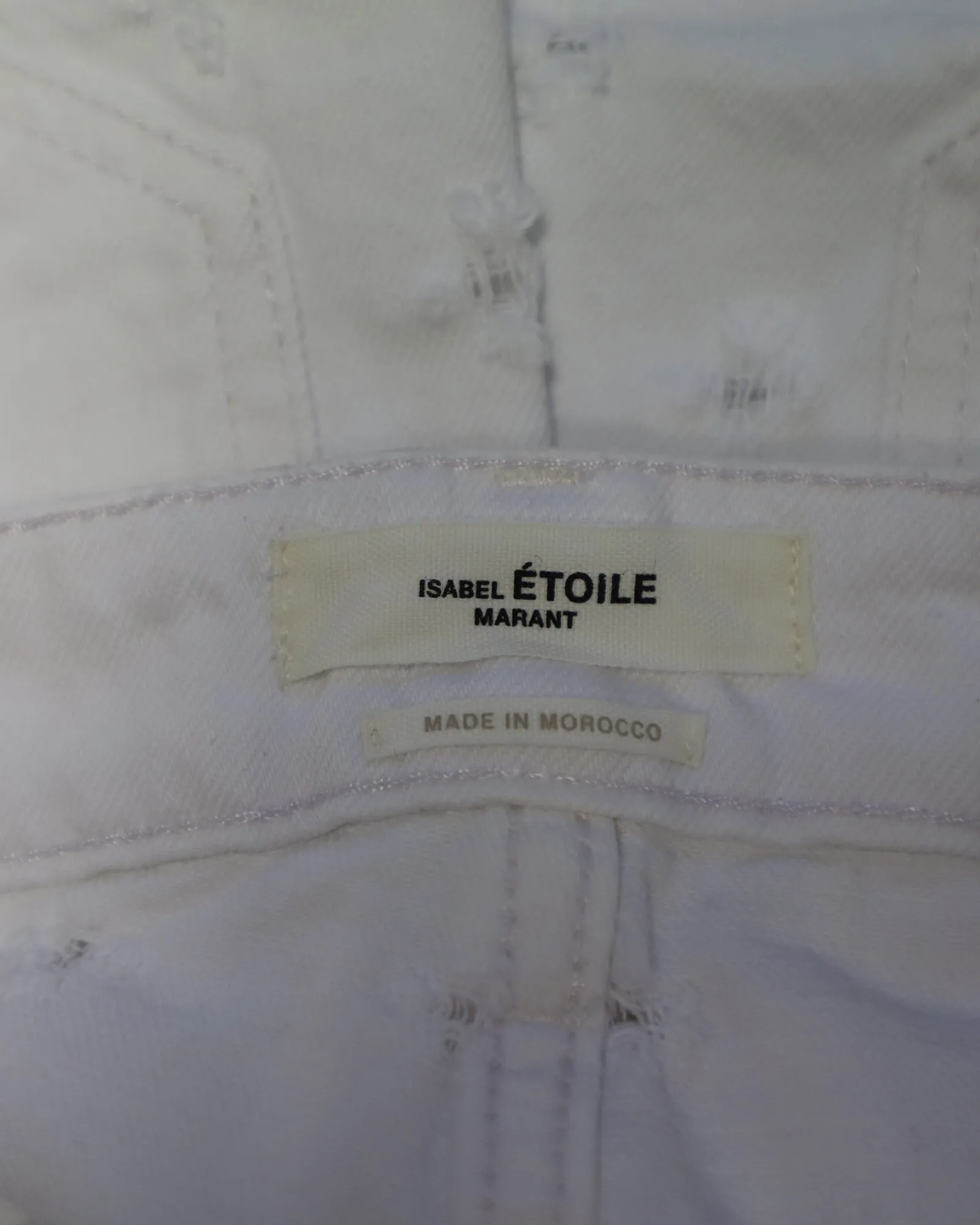 Isabel Marant Etoile Distressed Bermuda Shorts in White Cotton Denim