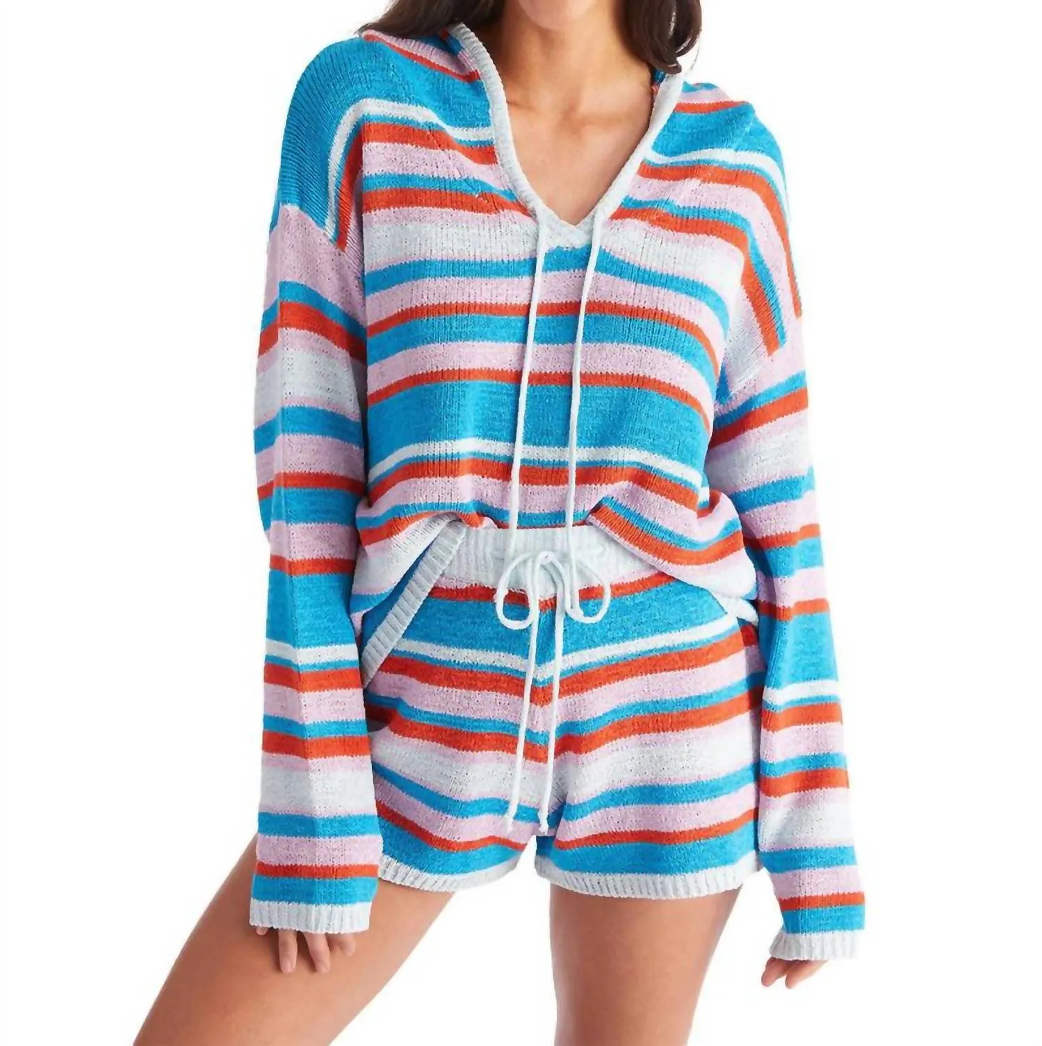 Ivy Knit Shorts In Blue Stripes