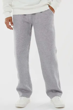 J America Mens Open Bottom Fleece Sweatpants w/ Pockets - Oxford Grey