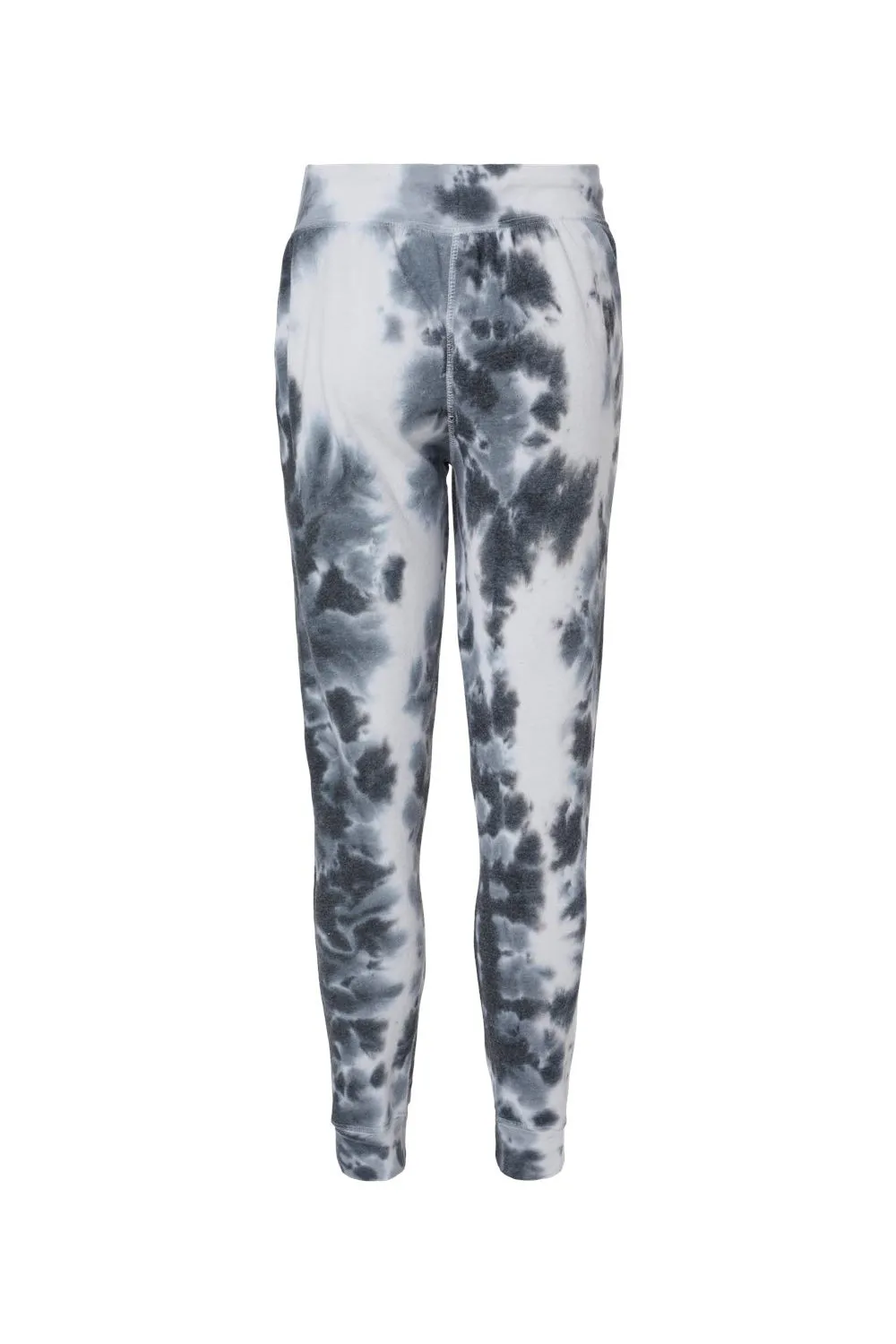 J America Mens Tie-Dye Fleece Jogger Sweatpants w/ Pockets - Black