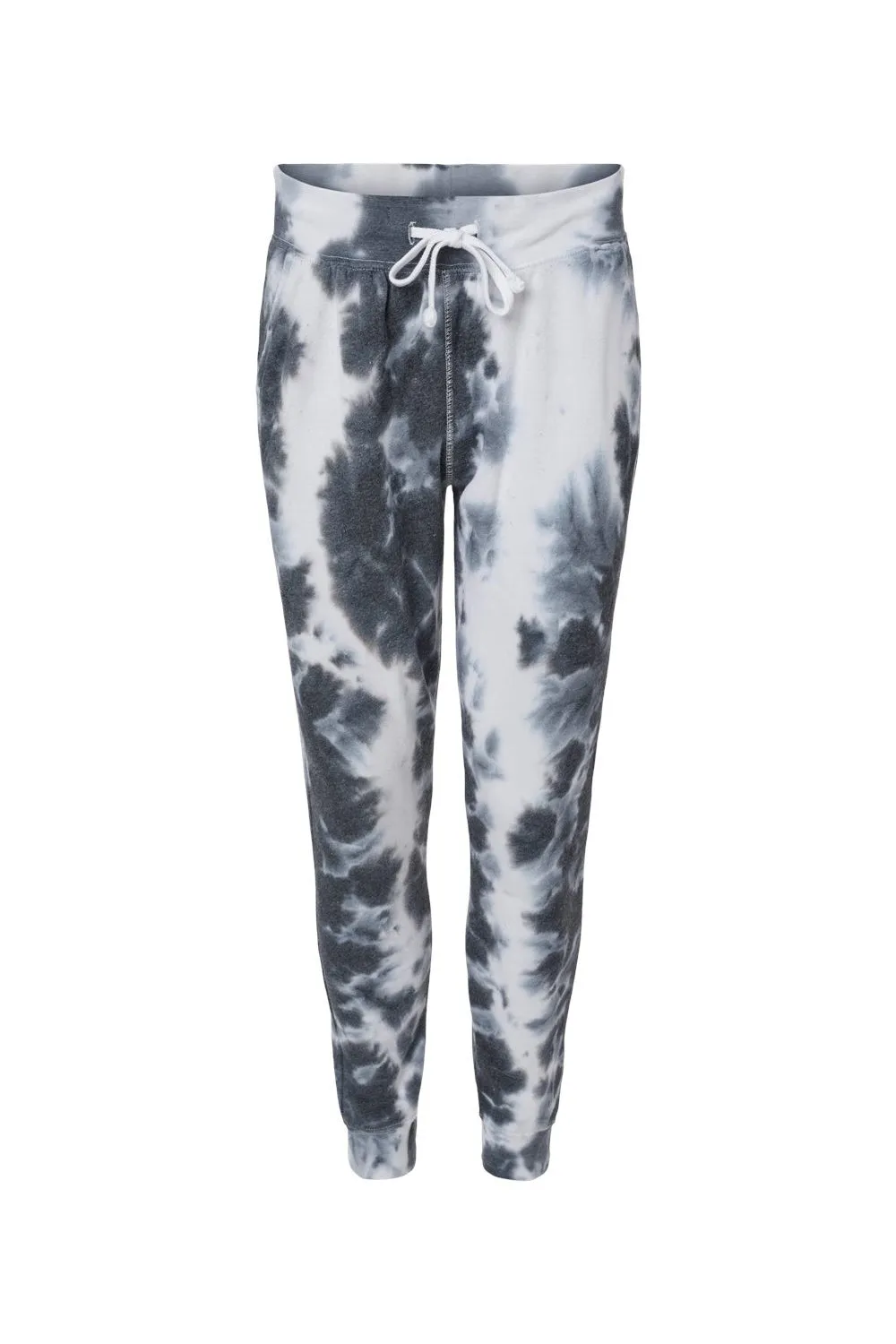 J America Mens Tie-Dye Fleece Jogger Sweatpants w/ Pockets - Black