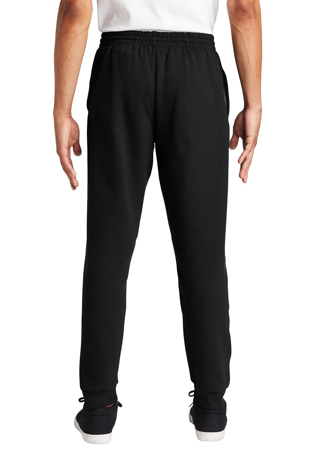 Jerzees Mens NuBlend Fleece Jogger Sweatpants w/ Pockets - Black/Heather Charcoal Grey