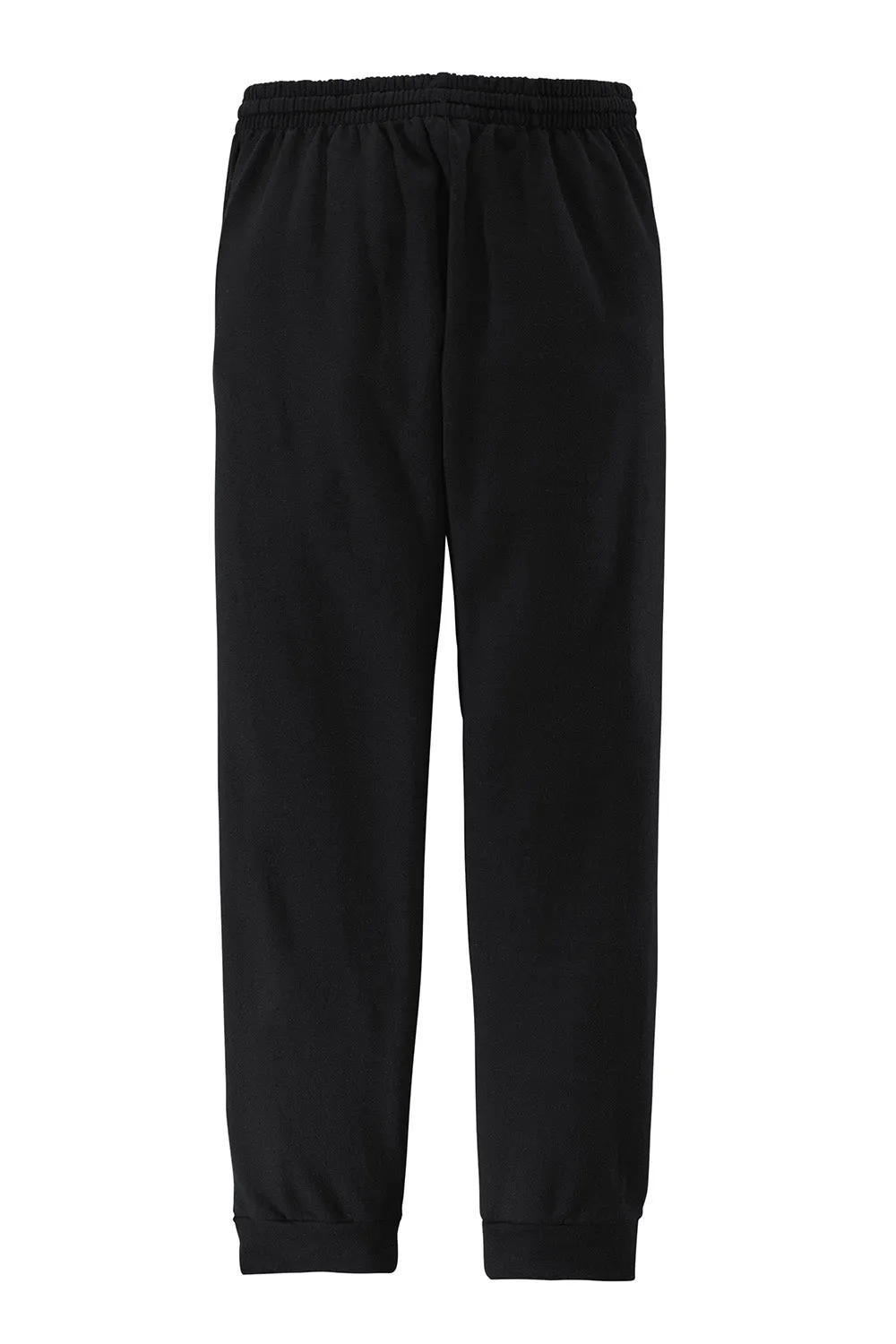 Jerzees Mens NuBlend Fleece Jogger Sweatpants w/ Pockets - Black/Heather Charcoal Grey