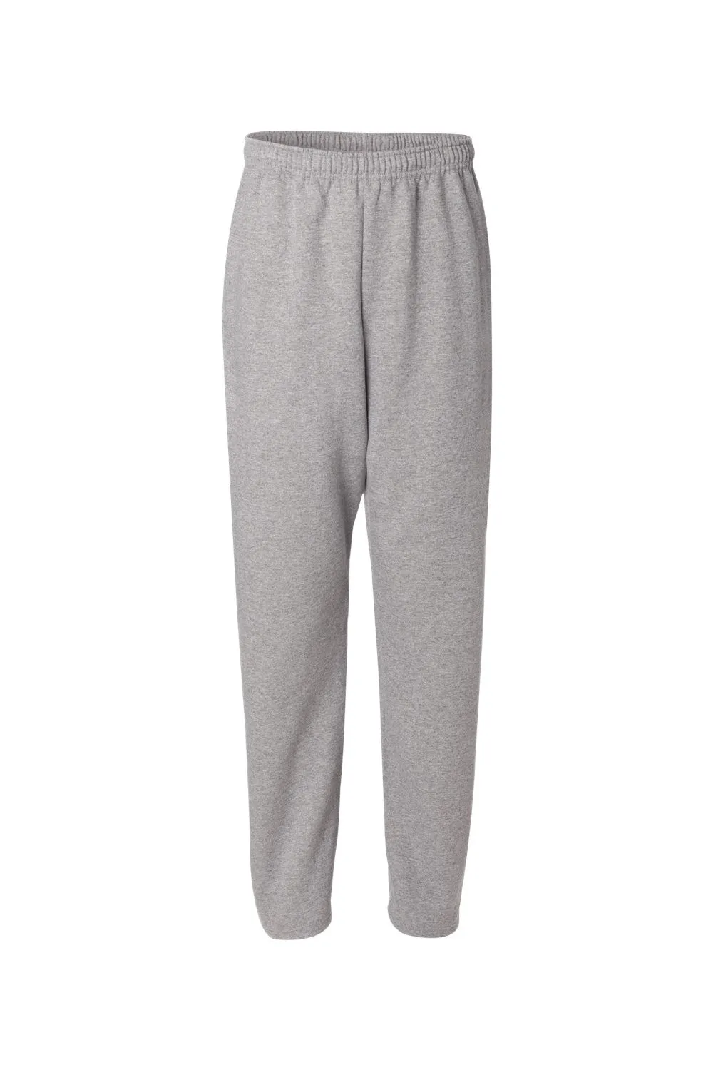 Jerzees Mens NuBlend Pill Resistant Fleece Open Bottom Sweatpants w/ Pockets - Oxford Grey