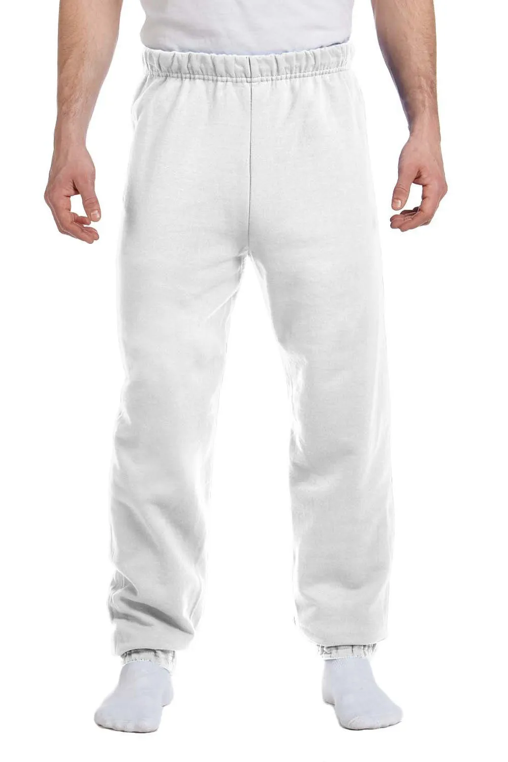 Jerzees Mens NuBlend Pill Resistant Fleece Sweatpants - White