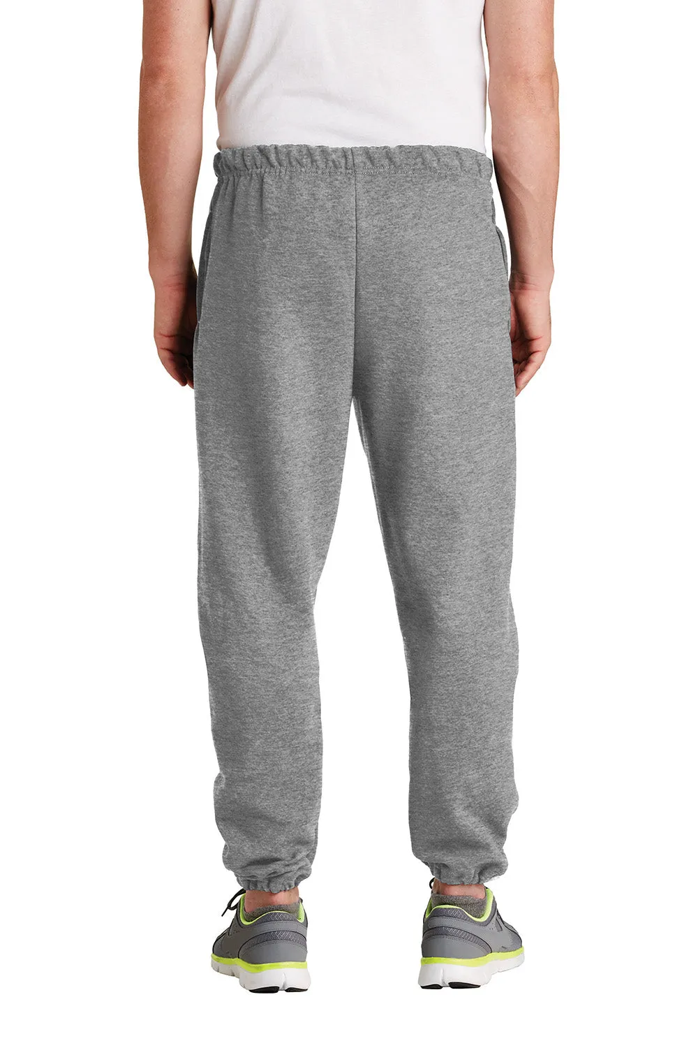 Jerzees Mens Super Sweats NuBlend Pill Resistant Fleece Sweatpants w/ Pockets - Oxford Grey