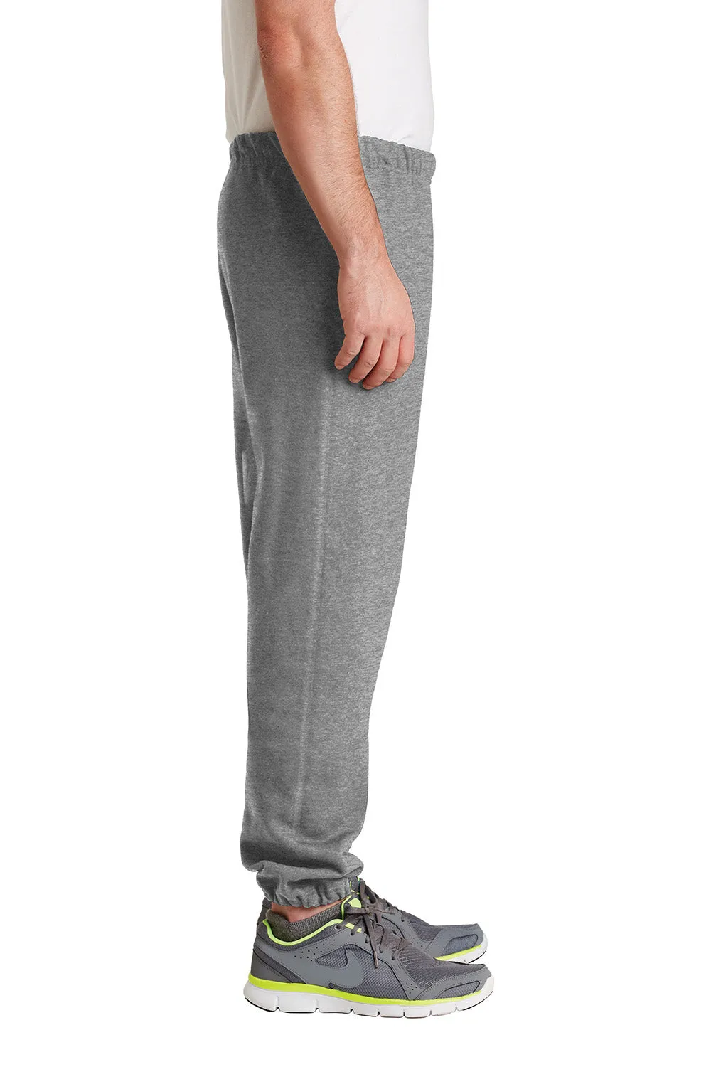 Jerzees Mens Super Sweats NuBlend Pill Resistant Fleece Sweatpants w/ Pockets - Oxford Grey