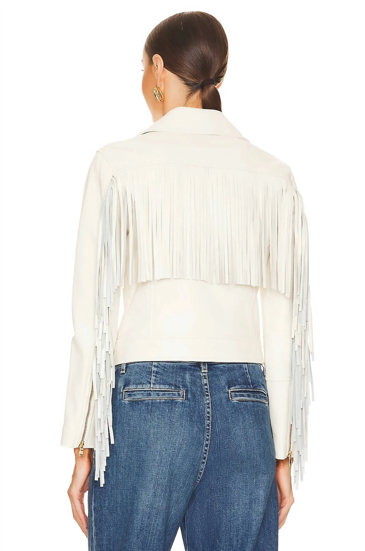 Kravitz Fringe Jacket In Cream